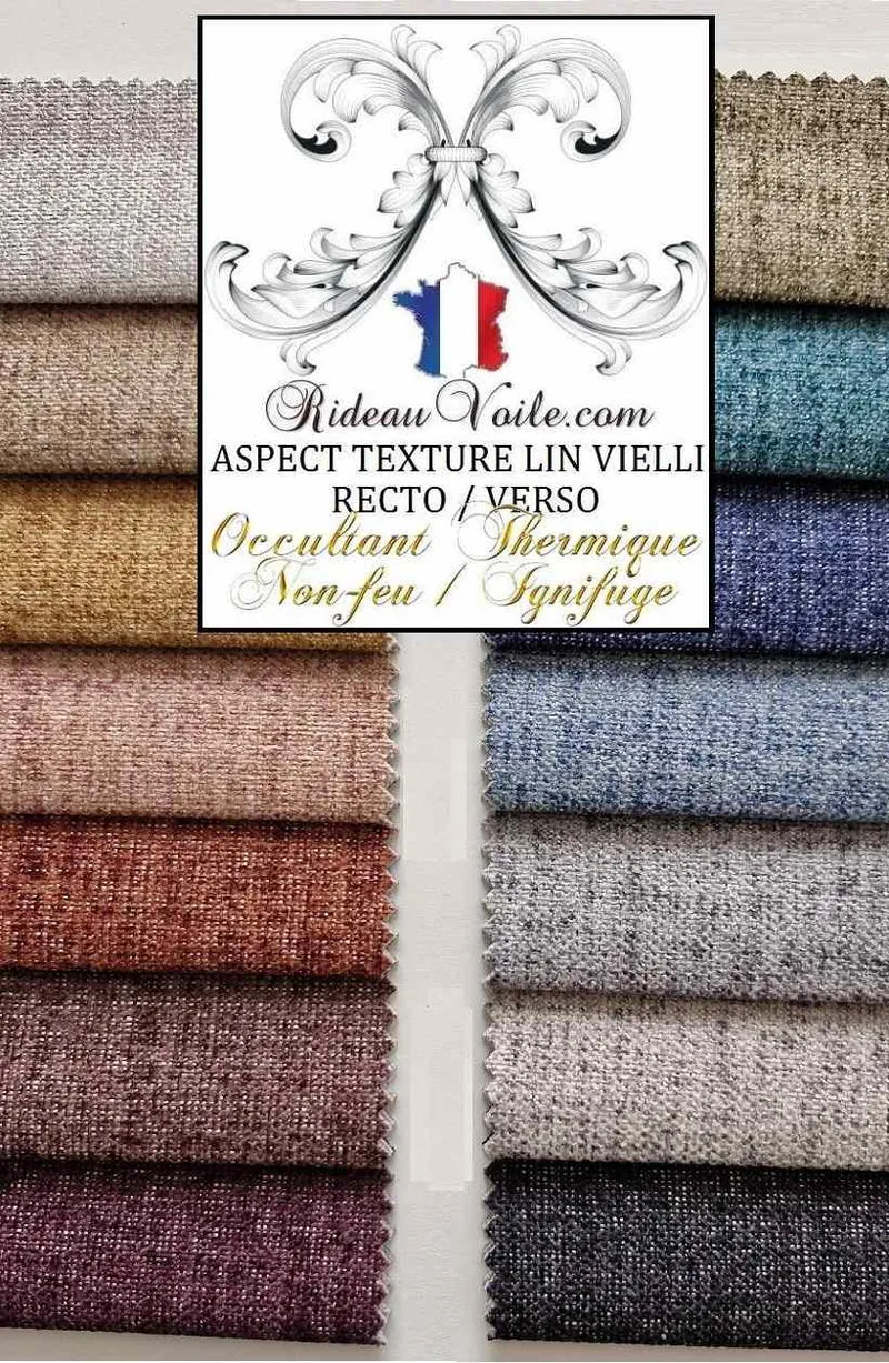 Tissu LIN polyester thermique occultant M1 B1 tissu mètre architecte intérieur rideau