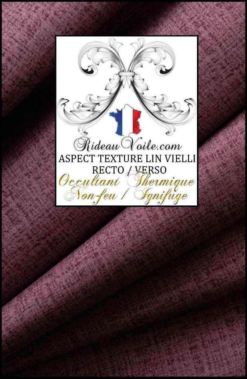 Textile effet LIN polyester thermique occultant ignifuge tissu mètre architecte d'intérieur