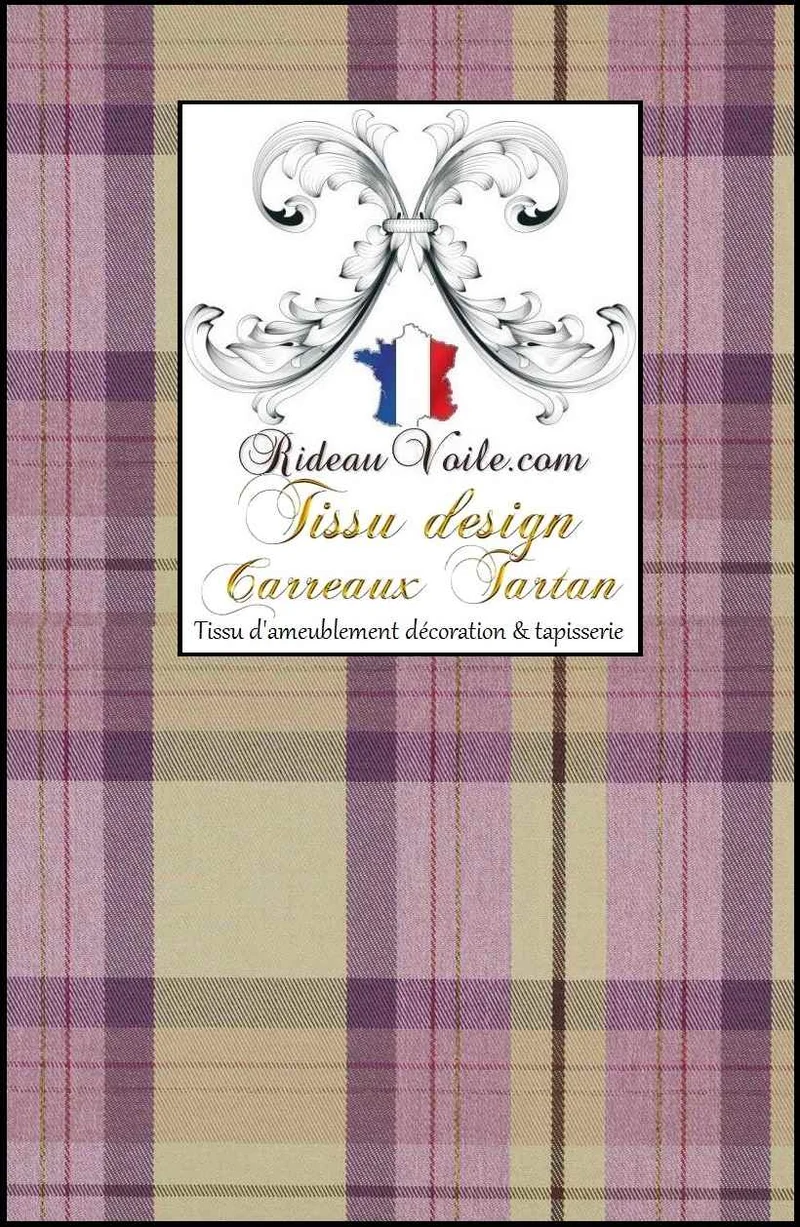 Tissu motif carreaux Tartan effet Laine studio architecte rénovation travaux intérieur