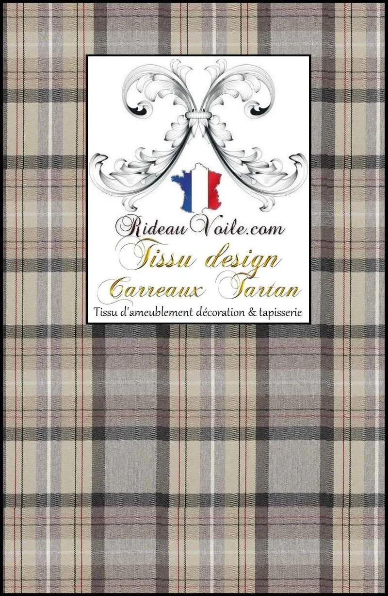 Tissu motif carreaux Tartan effet Laine ameublement architecte rénovation travaux intérieur