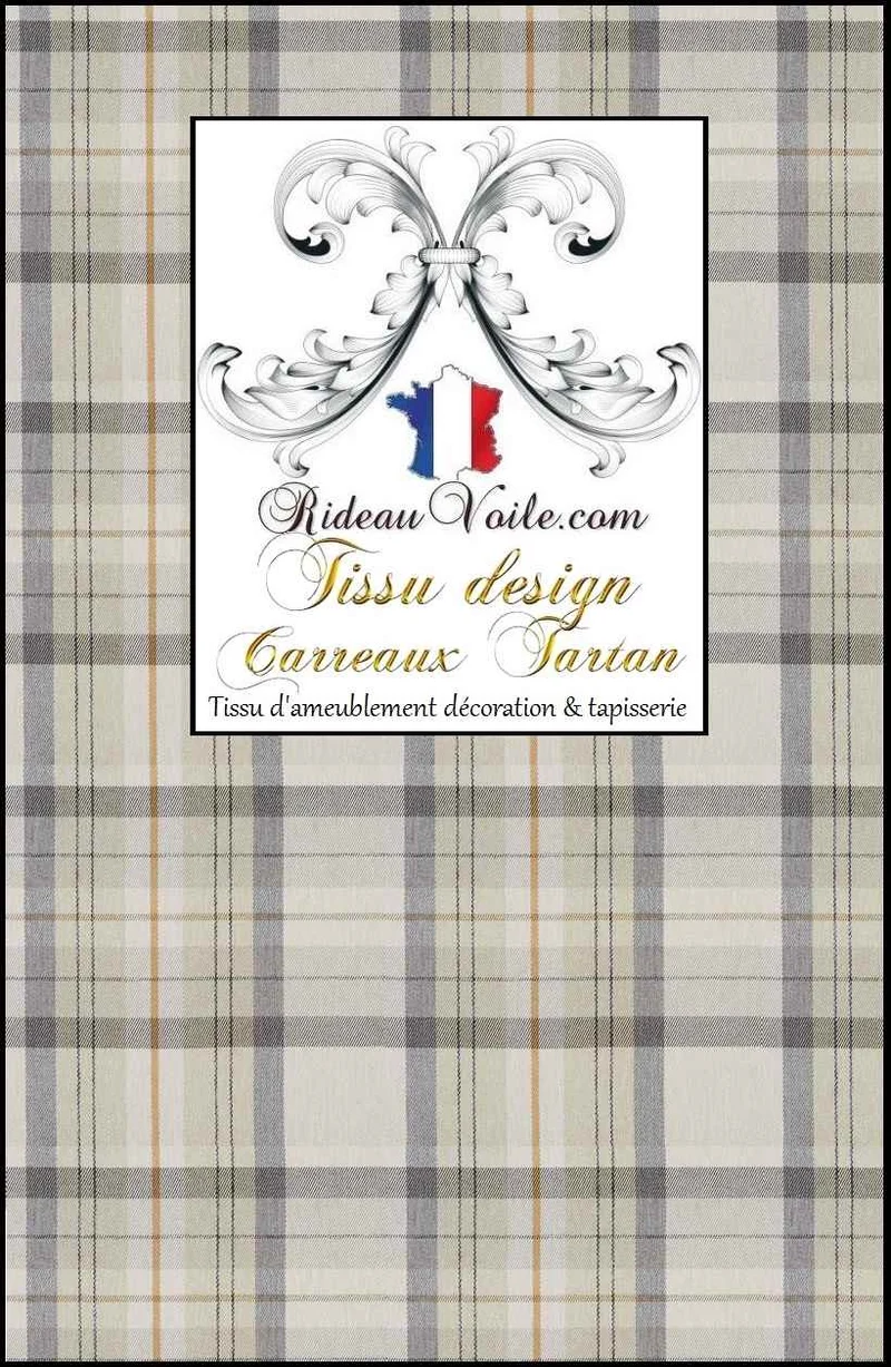 Tissu tissé carreaux Tartan effet Laine ameublement architecte rénovation travaux intérieur