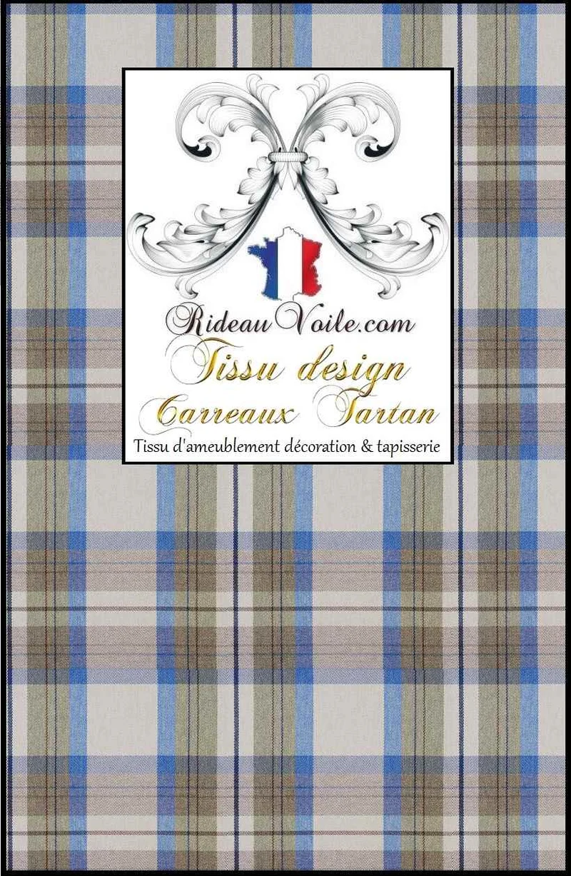 Tissu tissé carreaux Tartan effet Laine ameublement architecte rénovation travaux intérieur