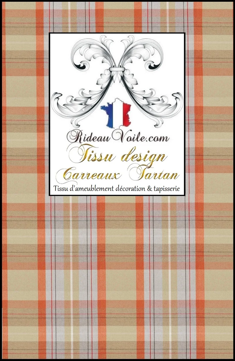 Tissu style tissé Tartan effet Laine ameublement architecte rénovation travaux intérieur