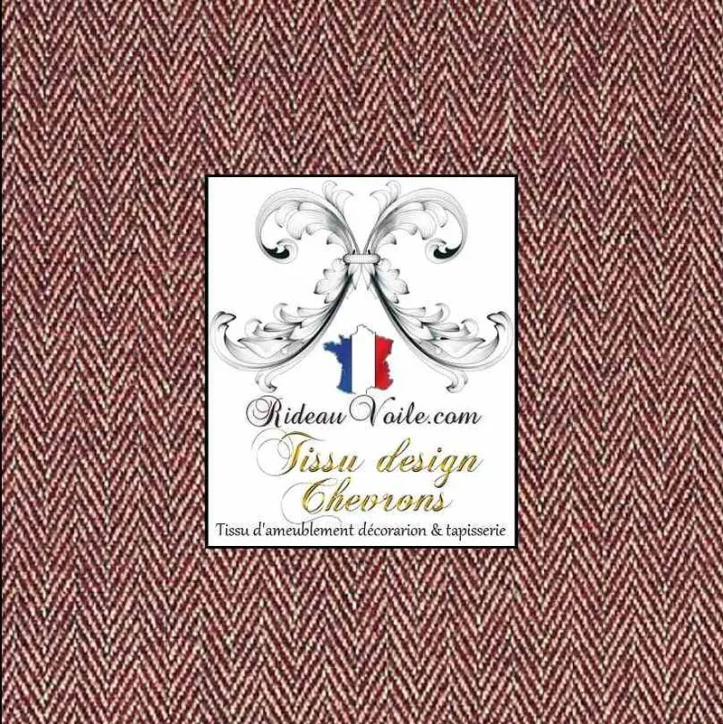 Tissu Chevrons texture effet Laine architecte rénovation travaux intérieur rideau rouge