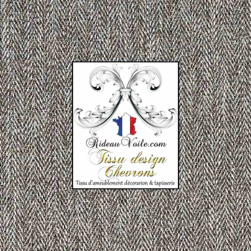 Tissu ameublement architecte rénovation travaux intérieur motif Chevrons gris blanc