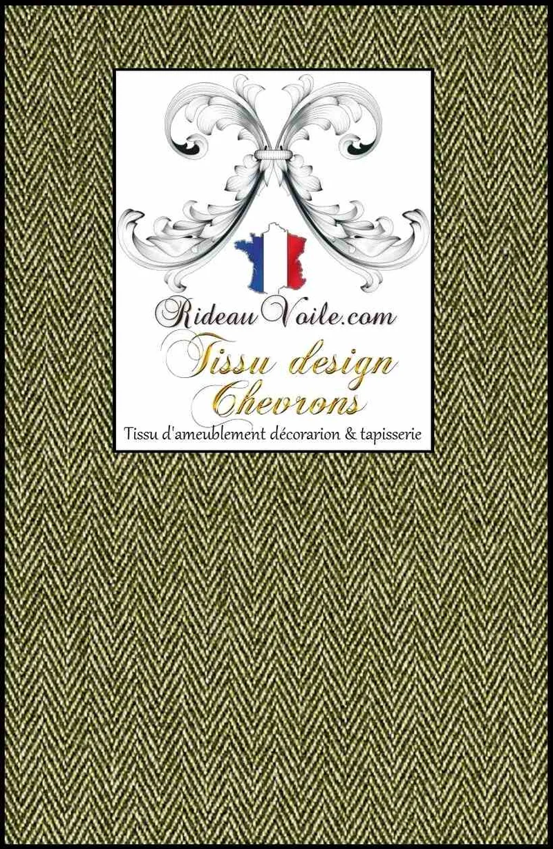 Tissu d'ameublement architecte rénovation travaux intérieur motif Chevrons vert