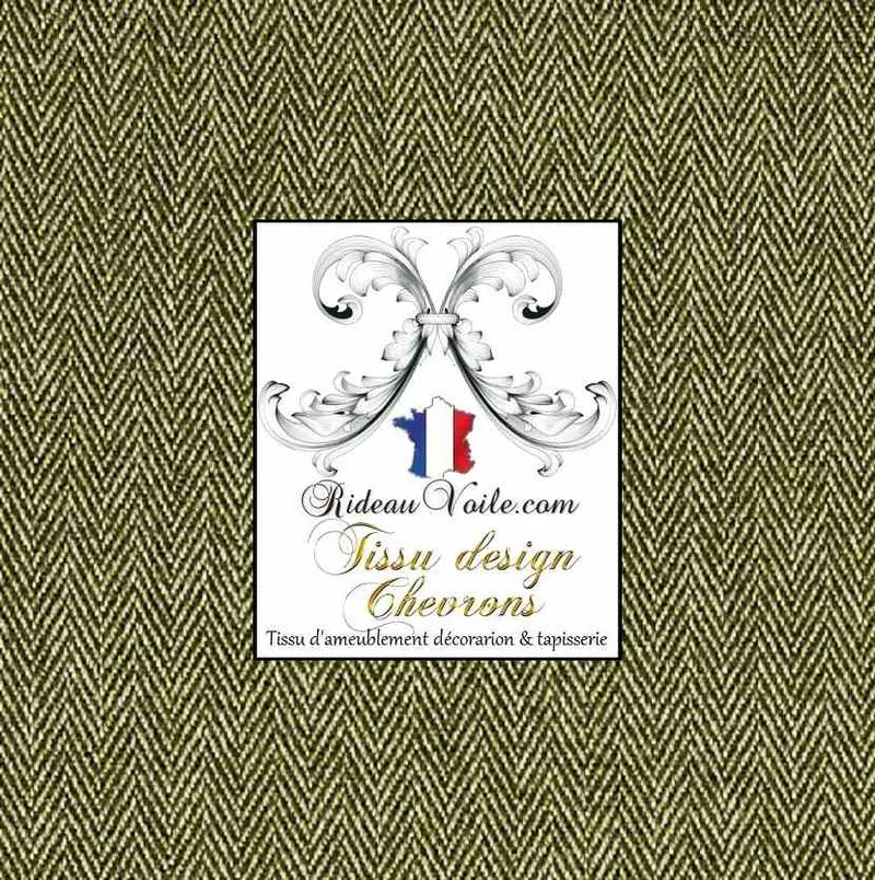 Tissu d'ameublement architecte rénovation travaux intérieur motif Chevrons vert