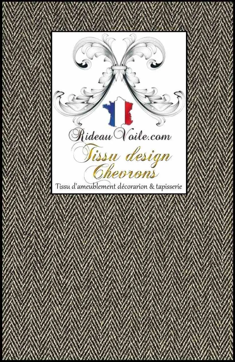 Tissu d'ameublement architecte rénovation d'intérieur motif Chevrons GRIS mètre