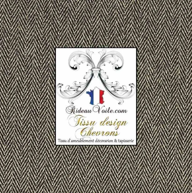 Tissu d'ameublement architecte rénovation d'intérieur motif Chevrons GRIS mètre