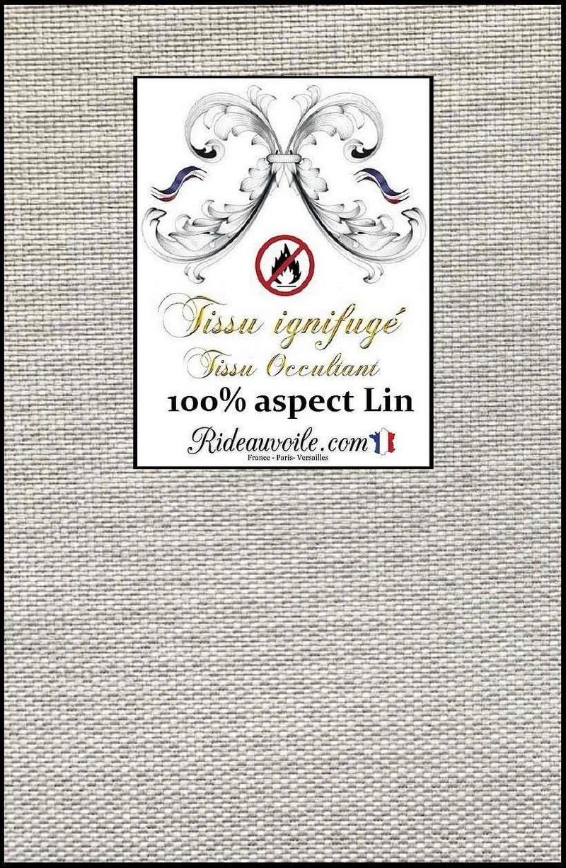 Effet LIN écru occultant M1 tissu mètre décoration décoratrice intérieur largeur 298cm