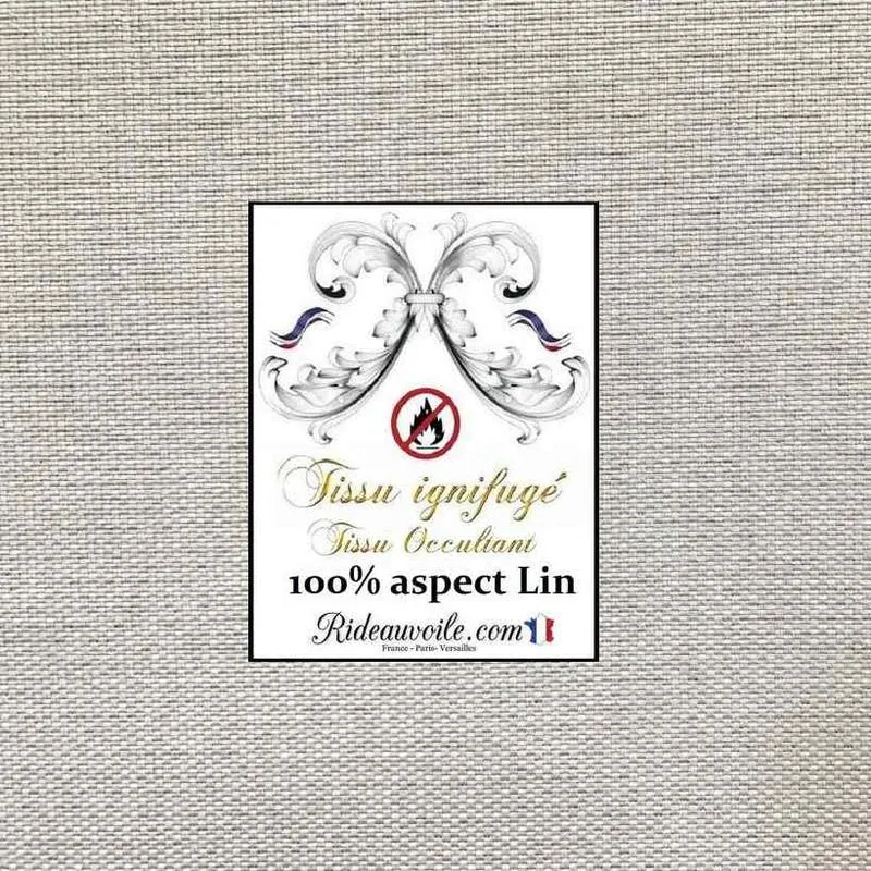 Effet LIN écru occultant M1 tissu mètre décoration décoratrice intérieur largeur 298cm