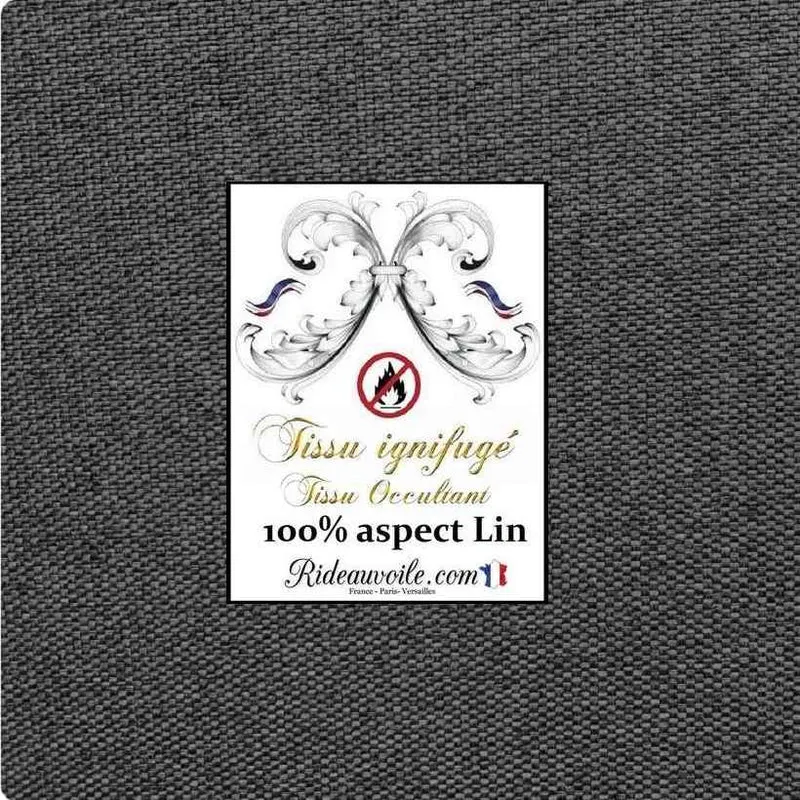 Boutique effet LIN gris foncé occultant M1 tissu mètre rénovation intérieur grande largeur