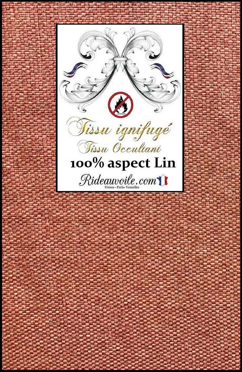 Tissu LIN occultant texture au mètre ameublement architecte d'intérieur rideau ignifuge