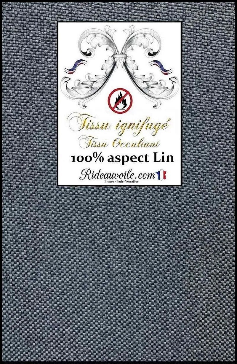 Tissu LIN occultant texture au mètre ameublement architecte d'intérieur rideau ignifuge