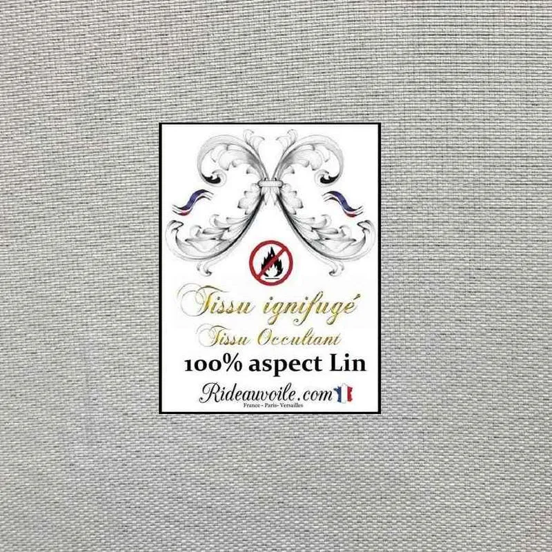 Tissu occultant effet lin au mètre ameublement architecte d'intérieur rideau ignifuge