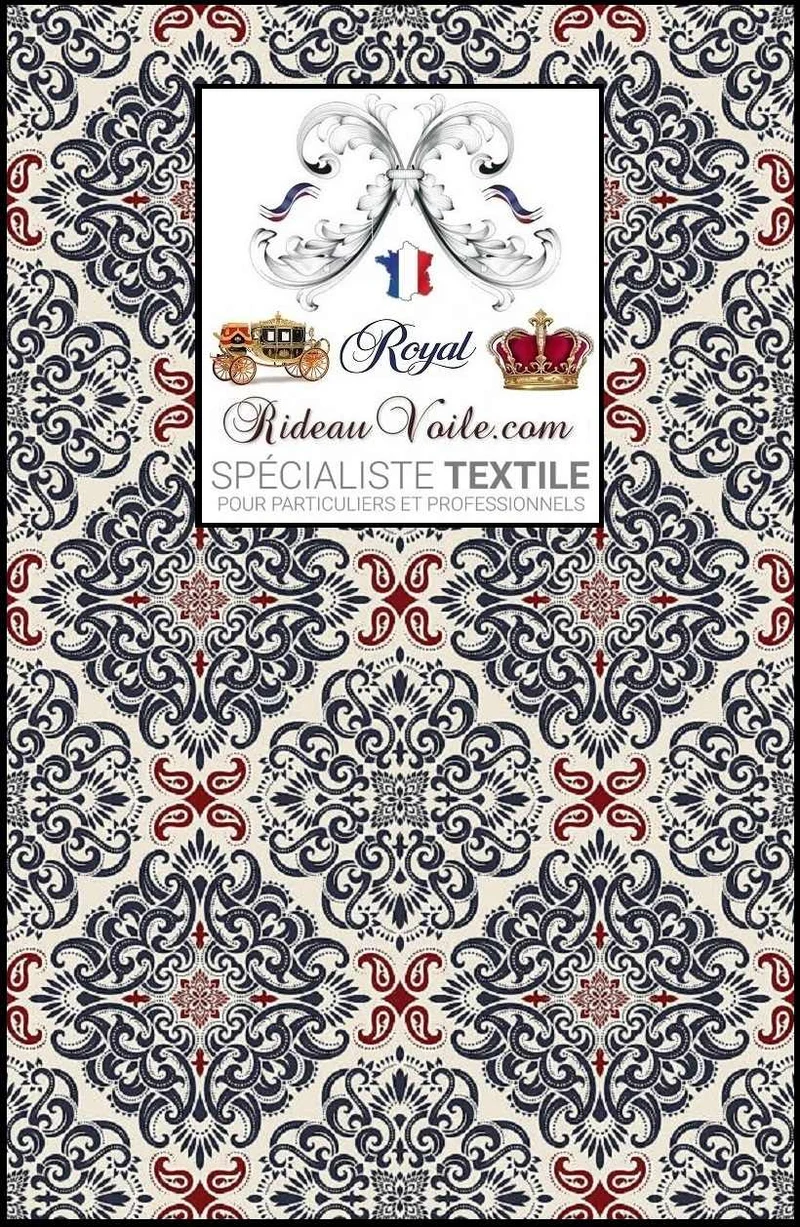 Paisley Tissu vintage Toile de Jouy au mètre coton voilage rideau lin Occultant ignifuge