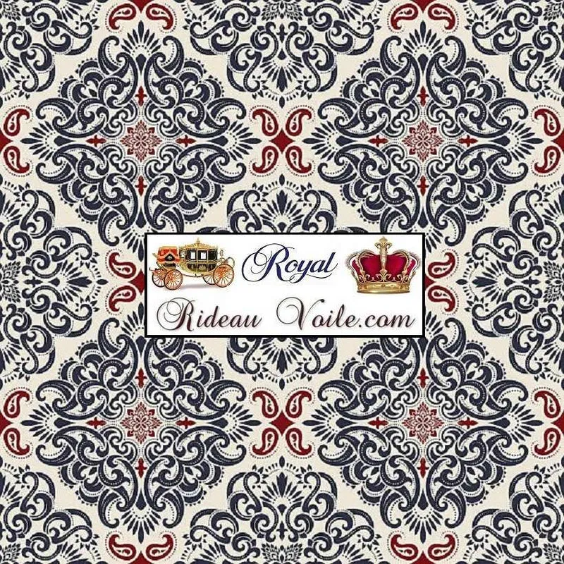 Paisley Tissu vintage Toile de Jouy au mètre coton voilage rideau lin Occultant ignifuge