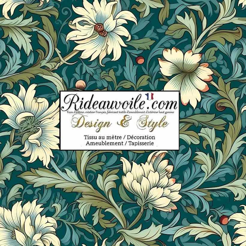 Tissu Jacquard ameublement idée décoration intérieur motifs fleurs mètre rideau sur mesure