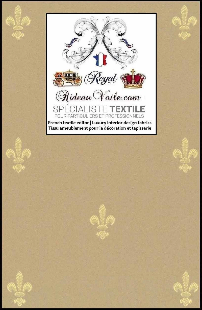 Boutique Tissu ameublement Jacquard Fleur de lys style Empire au mètre rideau sur mesure