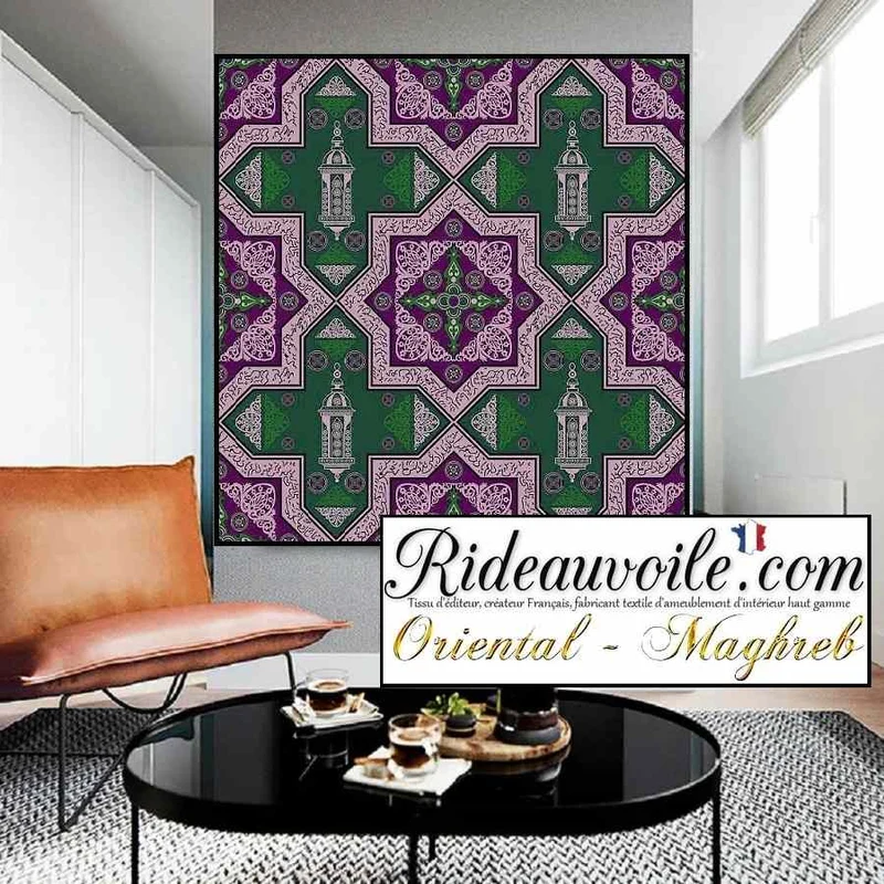 Tissu ignifuge ameublement imprimé Arabe design Maghreb Architecte Marocain voilage