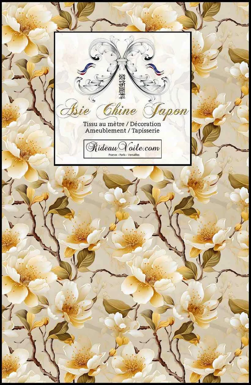 Boutique Asie motif fleuri floral tissu ameublement d'intérieur mètre rideau voilage