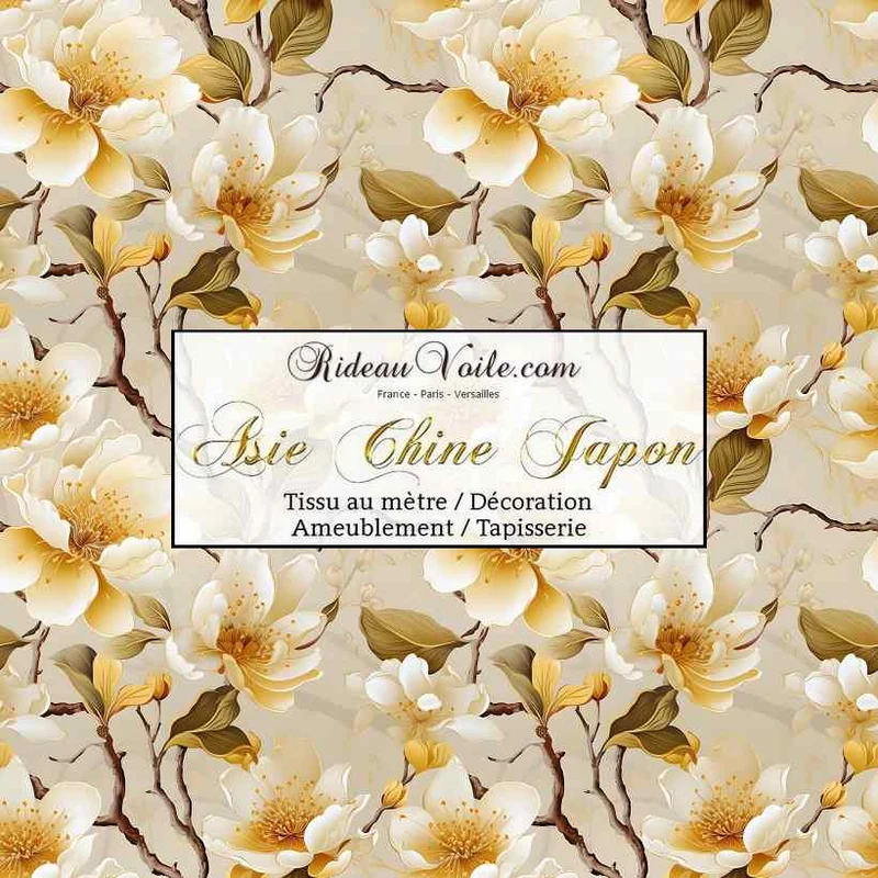 Boutique Asie motif fleuri floral tissu ameublement d'intérieur mètre rideau voilage