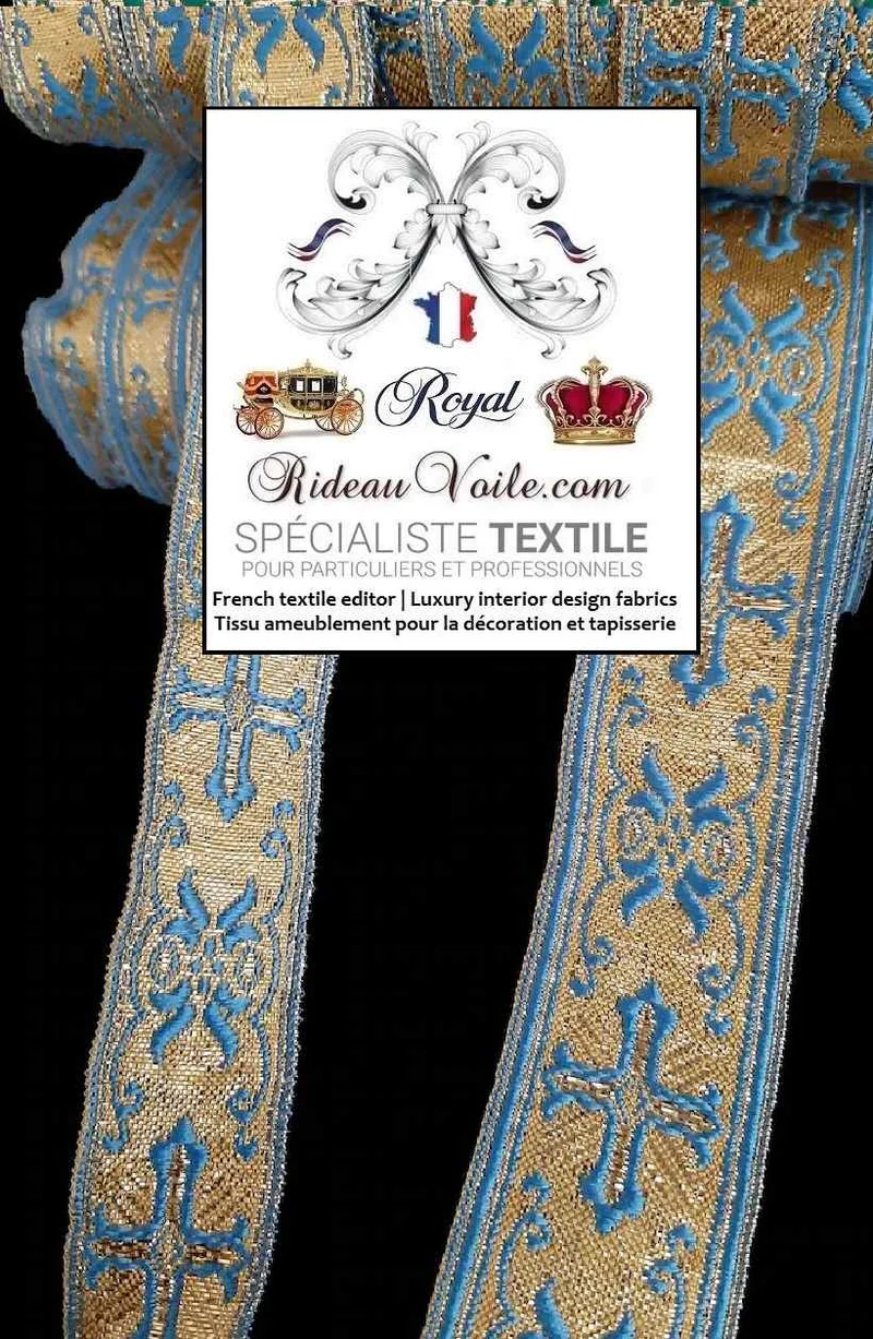 Mercerie Ruban galon passementerie Médiéval Baroque style liturgie église au mètre