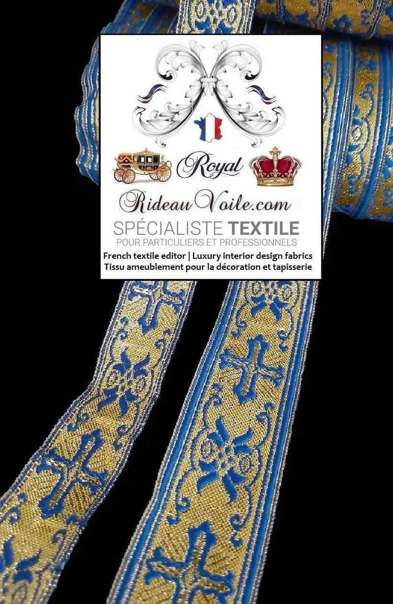 Mercerie Ruban galon passementerie Médiéval Baroque style liturgie église au mètre