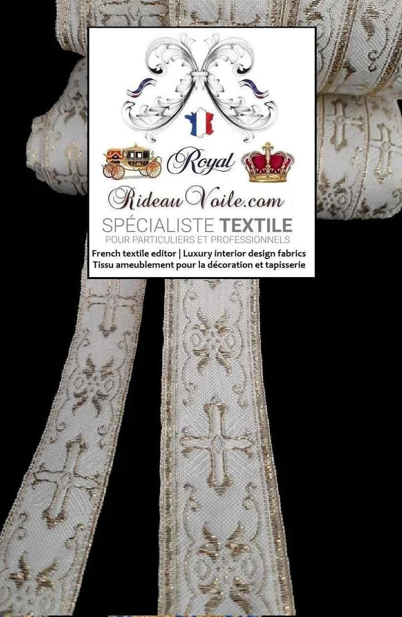 Mercerie Ruban galon passementerie Médiéval Baroque style liturgie église au mètre