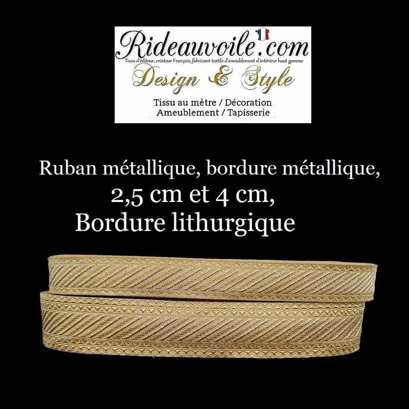 Mercerie Ruban galon passementerie Médiéval Baroque style liturgie église au mètre rideau