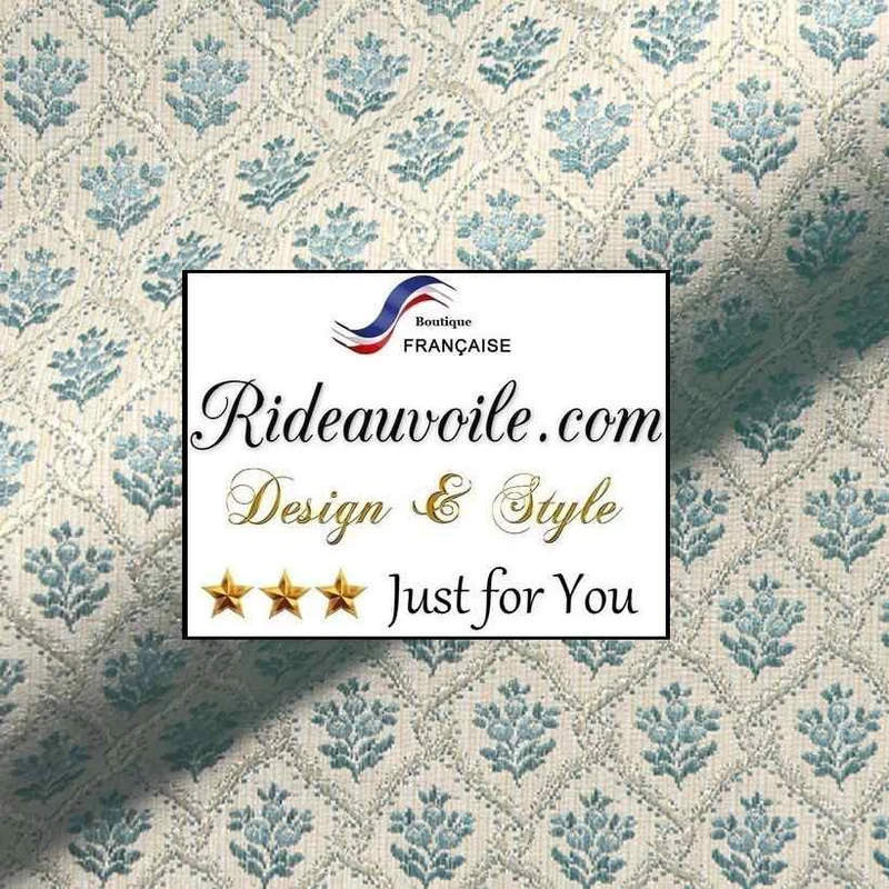 Rénovation architecture intérieur hôtel Résidence Château tissu Jacquard bleu floral mètre