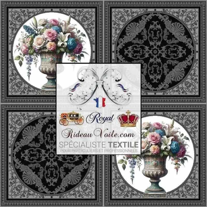 Tissu ameublement imprimé jacquard Baroque Rococo victorien mètre floral rideau