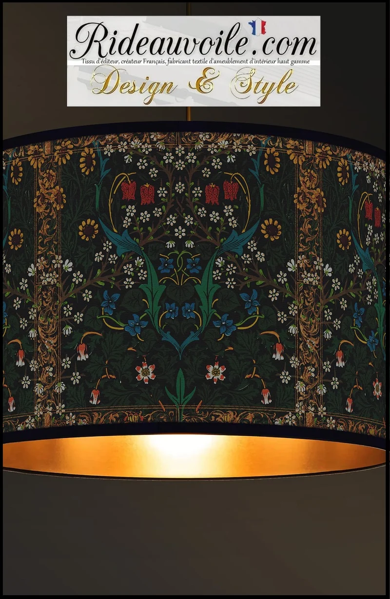 Abat-jour sur mesure à Suspendre imprimé ornement vintage moyen-âge intérieur Or