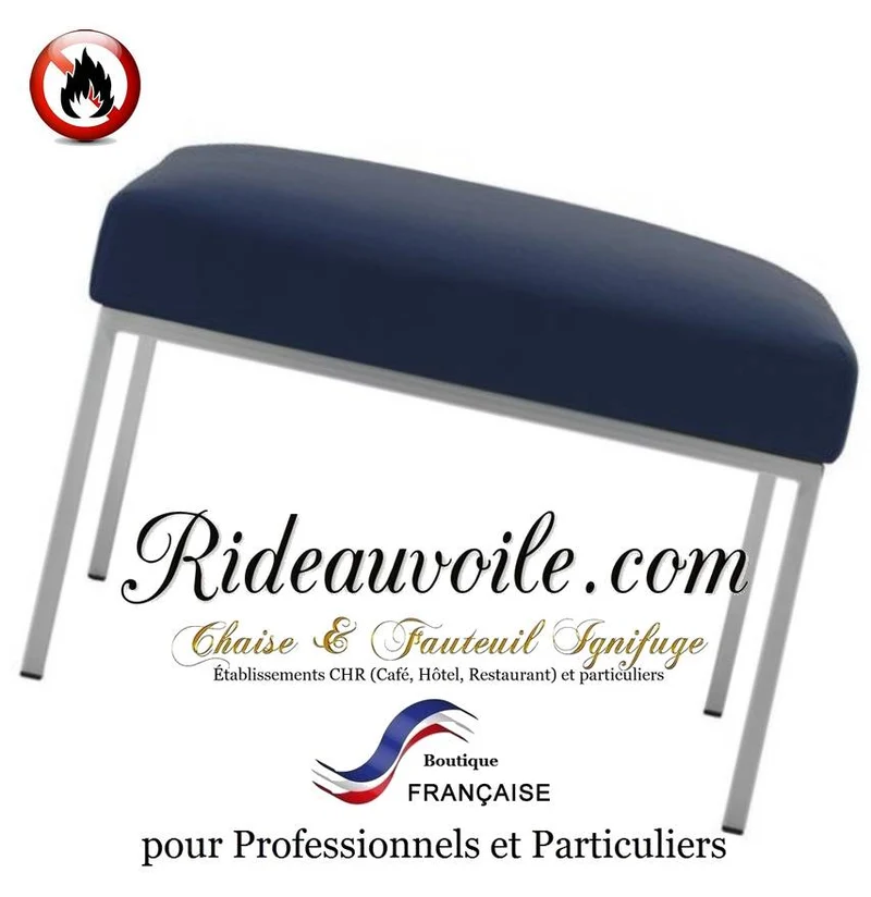 Meuble mobilier fauteuil Pouf non feu tissu M1 mètre Bleu marine Hôtel Restaurant