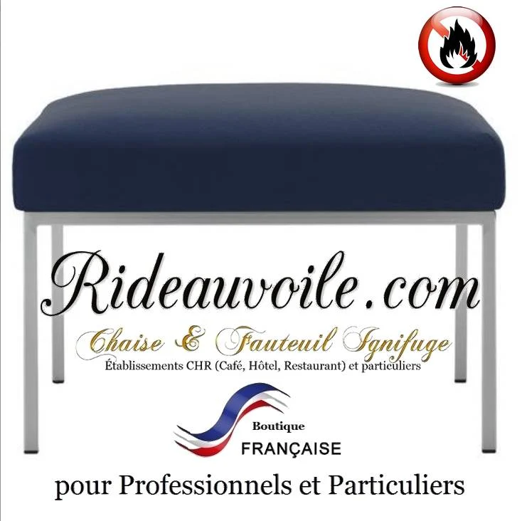 Meuble mobilier fauteuil Pouf non feu tissu M1 mètre Bleu marine Hôtel Restaurant