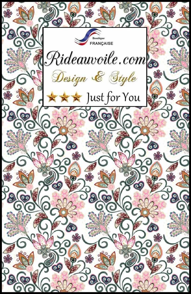 Tissu ethnique ameublement motif floral Toile de Jouy ornement Indien Paisley mètre
