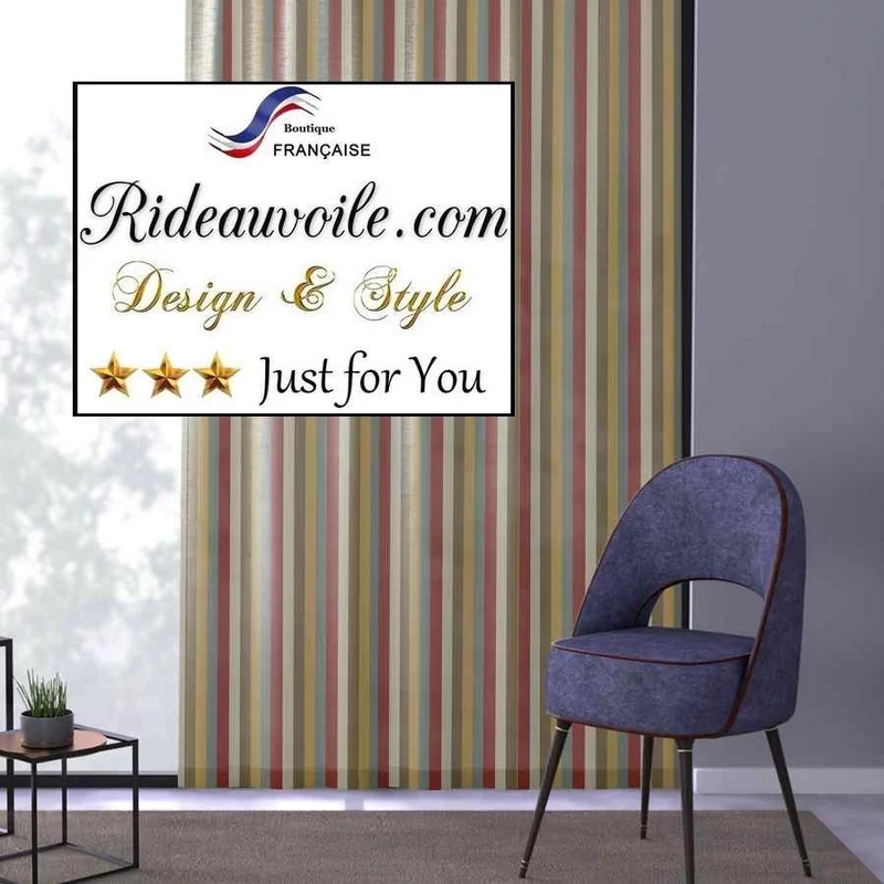 Toile de Jouy cotonnade tapisserie rayés rayures lignes Indiennes mètre rideau