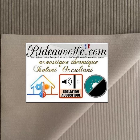 Velours côtelé mètre travaux isolation thermique Acoustique rideau occultant Taupe