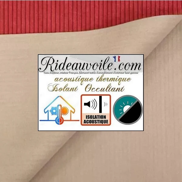 Velours côtelé mètre travaux isolation thermique Acoustique rideau occultant rouge