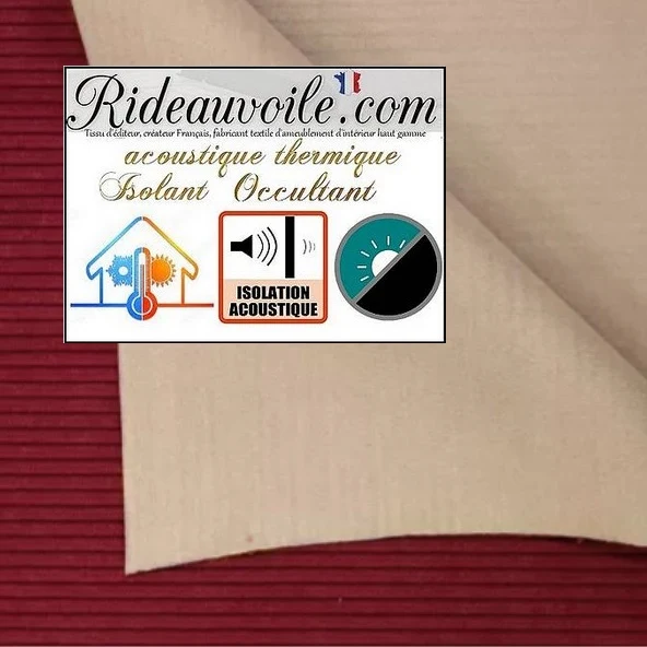 Velours côtelé mètre travaux isolation thermique Acoustique rideau occultant rouge
