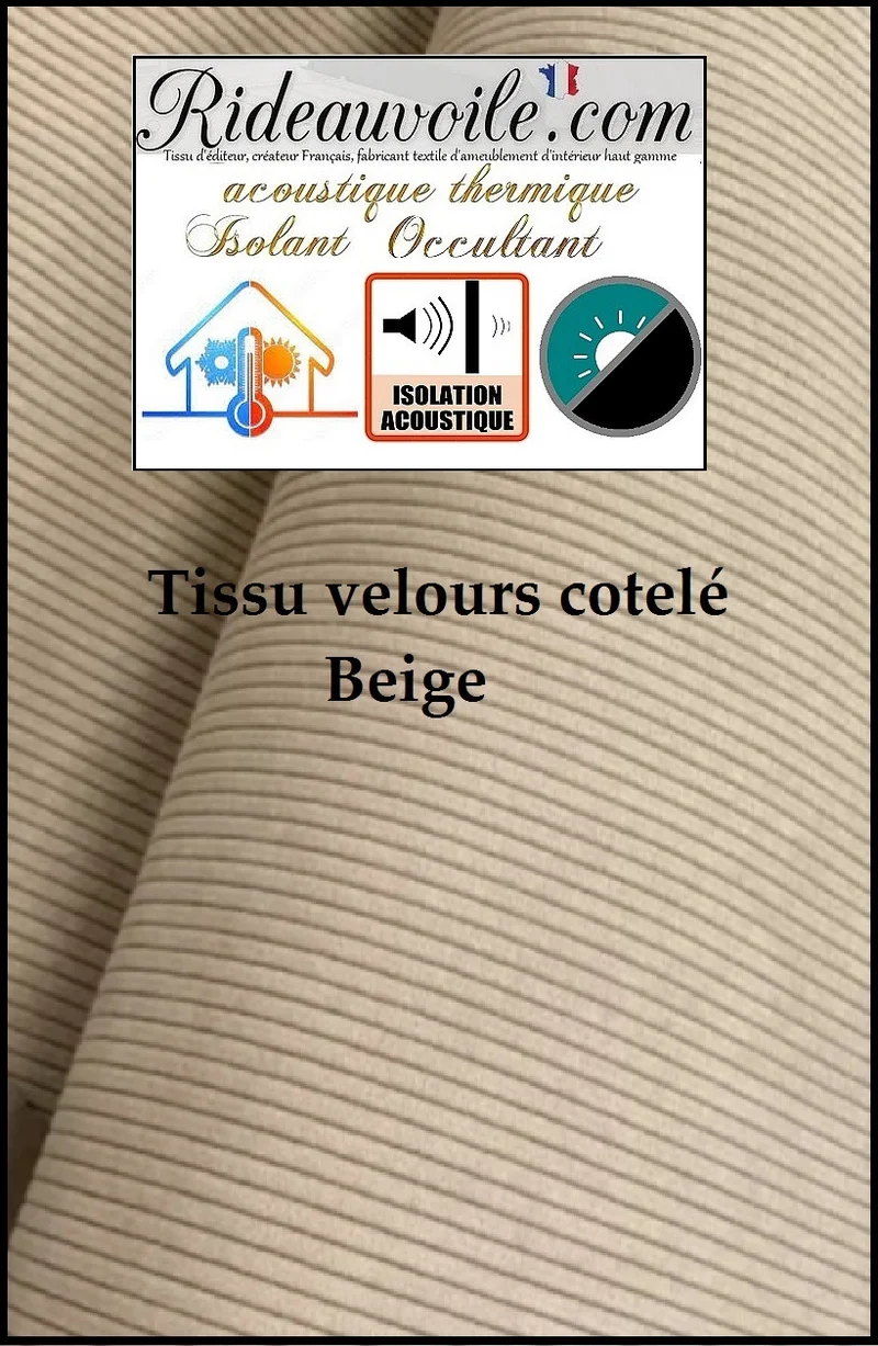 Velours côtelé d'ameublement isolation thermique Acoustique rideau occultant