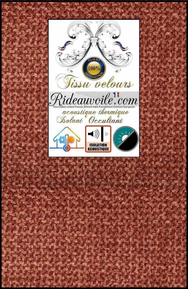 Jacquard velours saumon isolation thermique Acoustique rideau tissu occultant