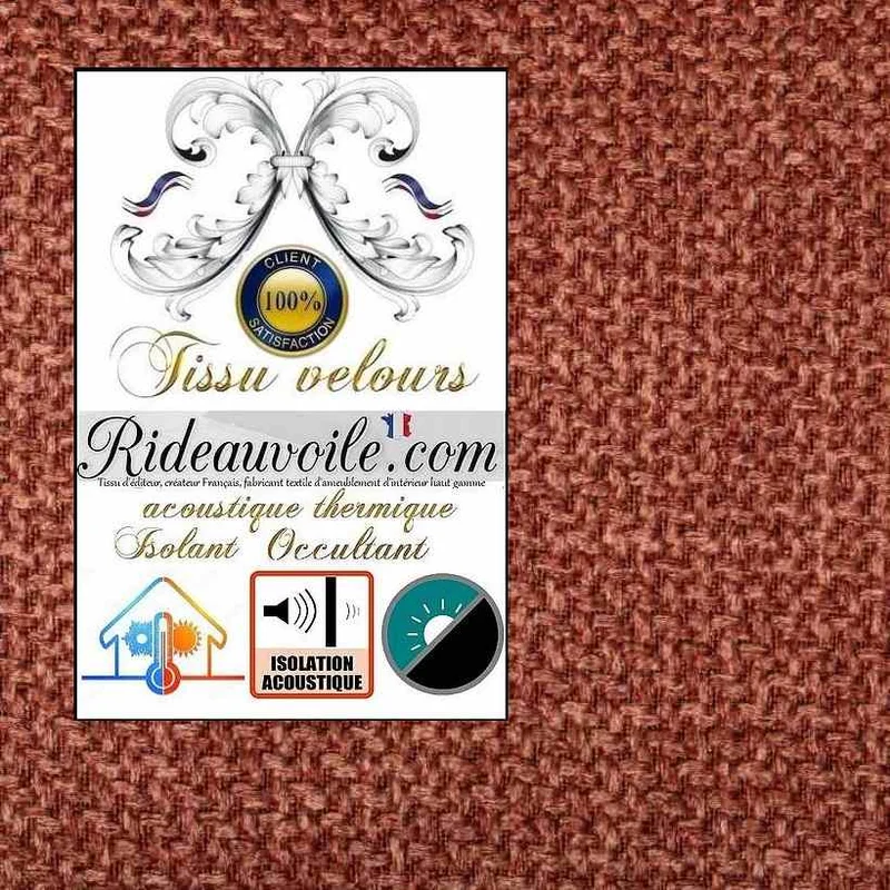 Jacquard velours saumon isolation thermique Acoustique rideau tissu occultant