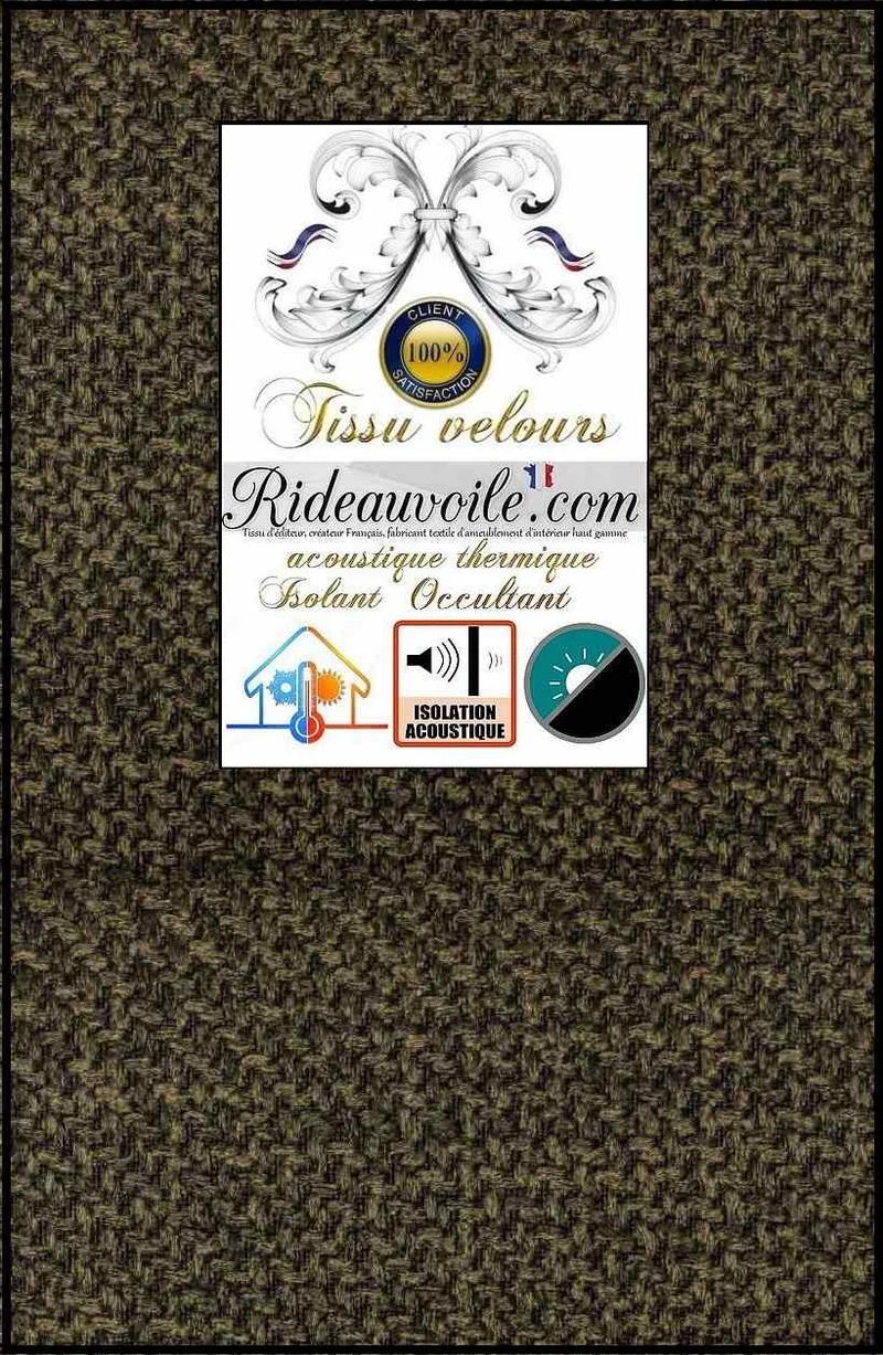 Tissu AMEUBLEMENT velours vert isolation thermique Acoustique rideau occultant