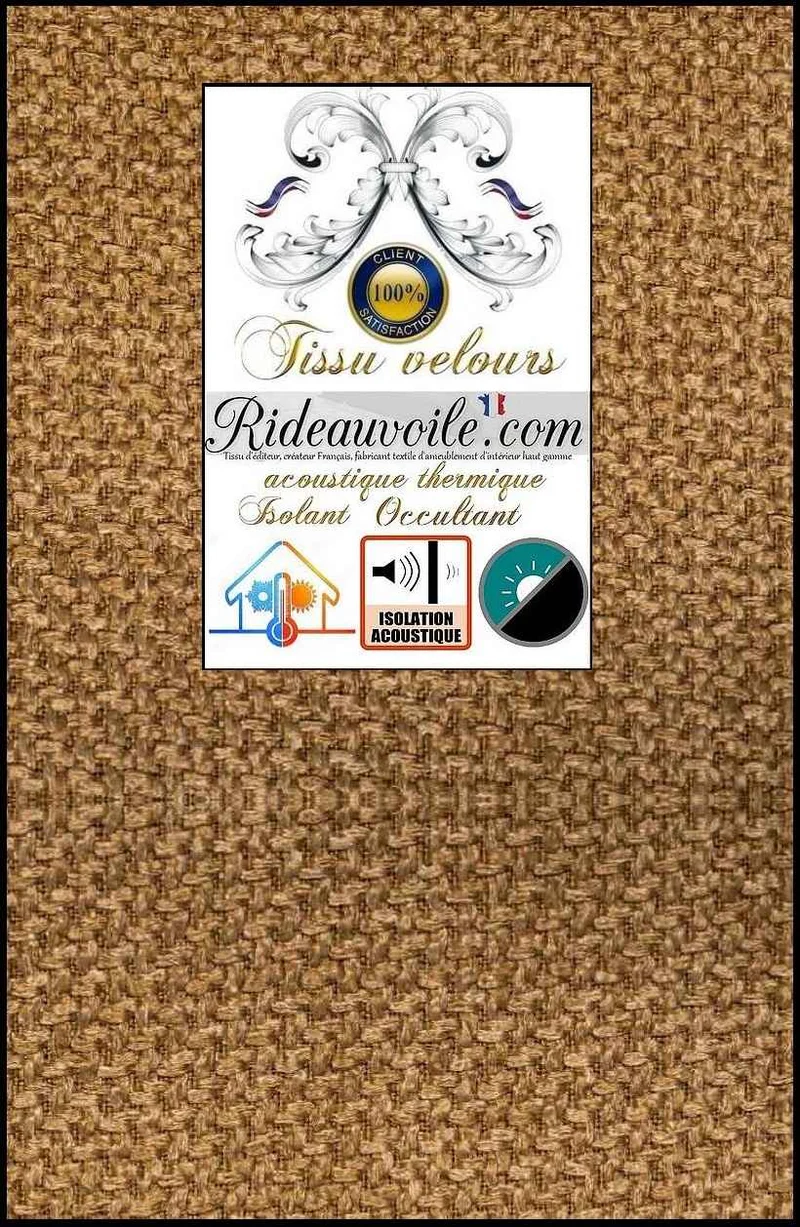 Tissu AMEUBLEMENT velours JAUNE Occultant isolant thermique Acoustique rideau