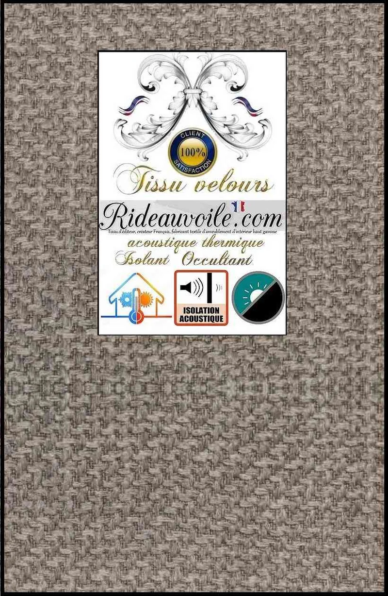 Rénovation tissu velours Beige Occultant isolant thermique Acoustique mètre rideau
