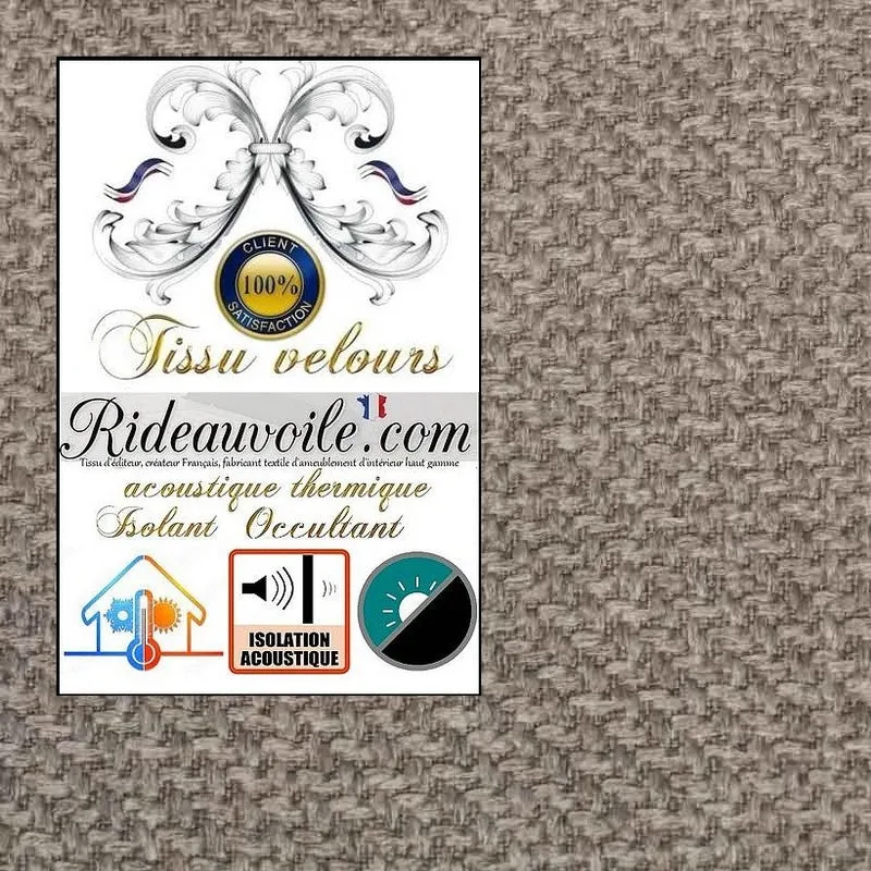 Rénovation tissu velours Beige Occultant isolant thermique Acoustique mètre rideau