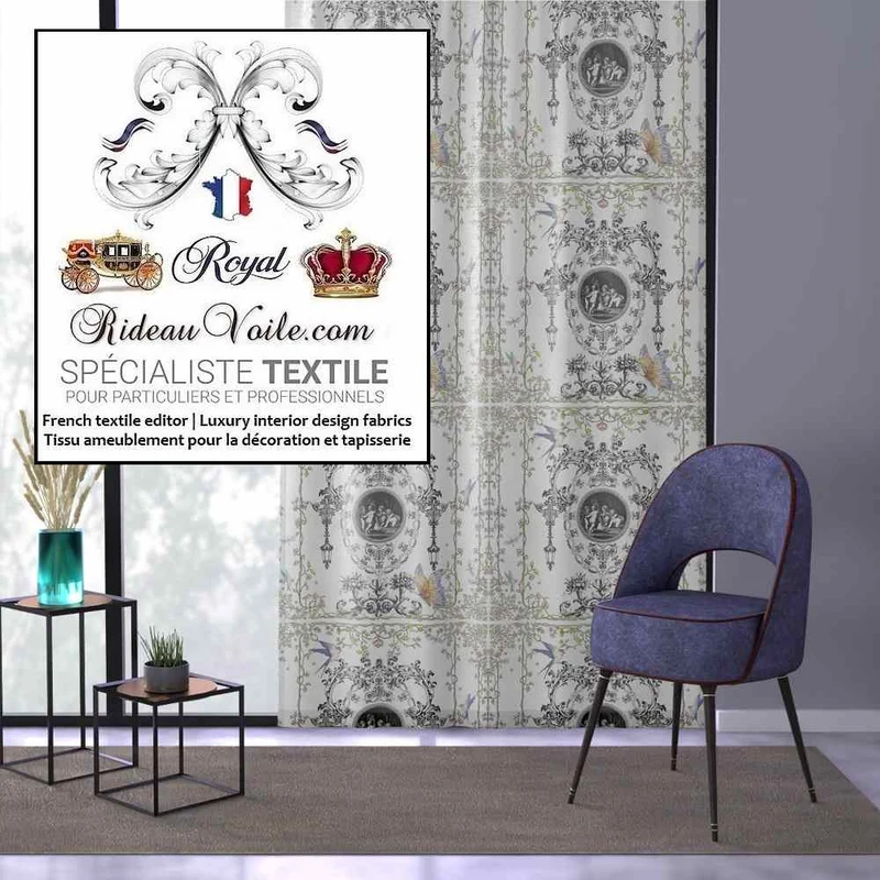 Décoratrice Architect Interior Tissu au mètre rideau occultant ignifuge Toile de JOUY France