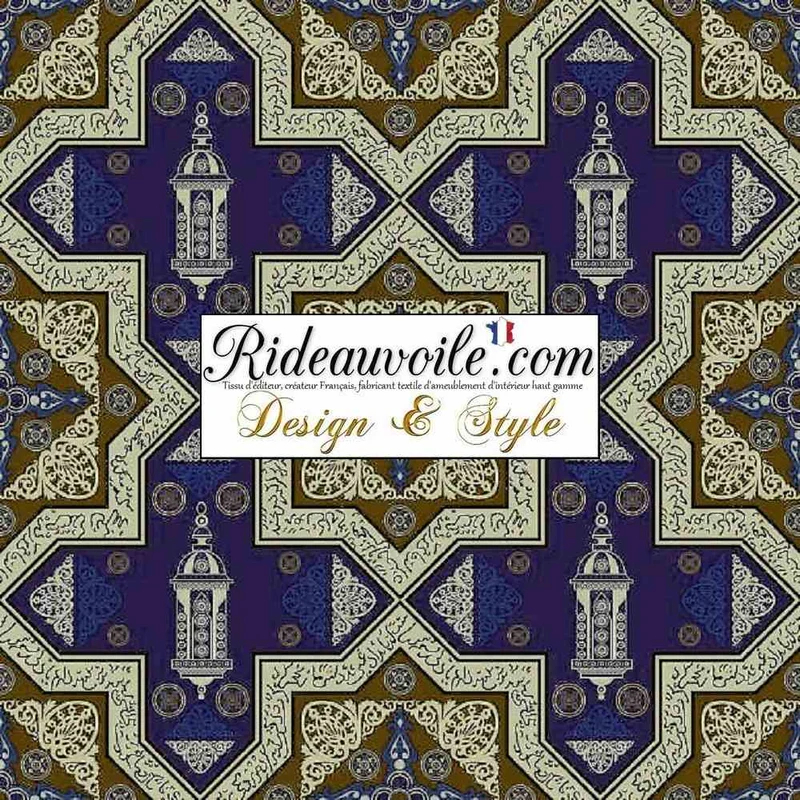 Tissu ignifuge ameublement imprimé Arabe designer Maghreb architecte Marocain voilage