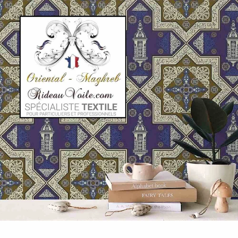 Tissu ignifuge ameublement imprimé Arabe designer Maghreb architecte Marocain voilage